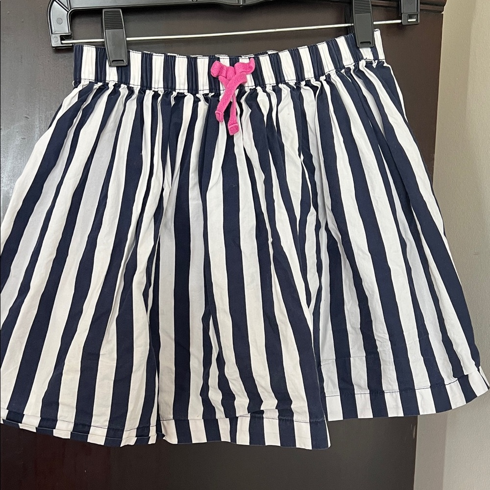 Hanna Andersson Navy and White Striped Skirt with Pink Accent